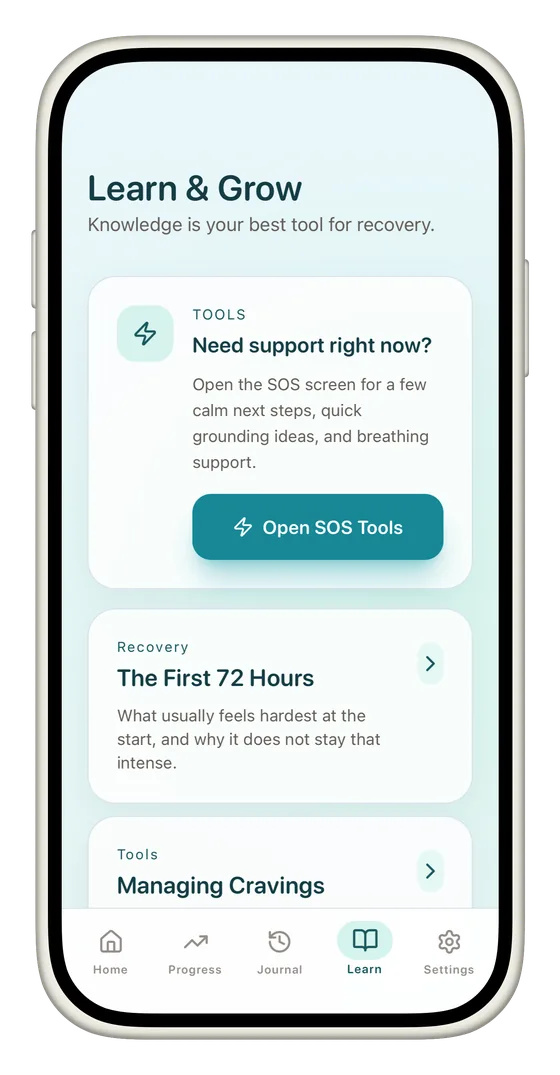 CannaClear Learn and Grow library with recovery articles
